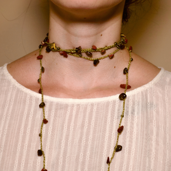 Collar infinito - Jade y Ojo de tigre - Imagen 3